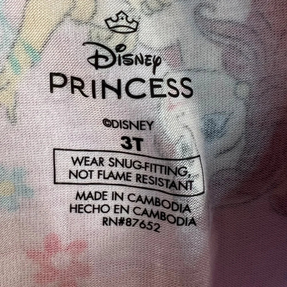 Disney Princess Toddler Girls Pink Viscose Zip Footless Pajamas 3T Moana Ariel